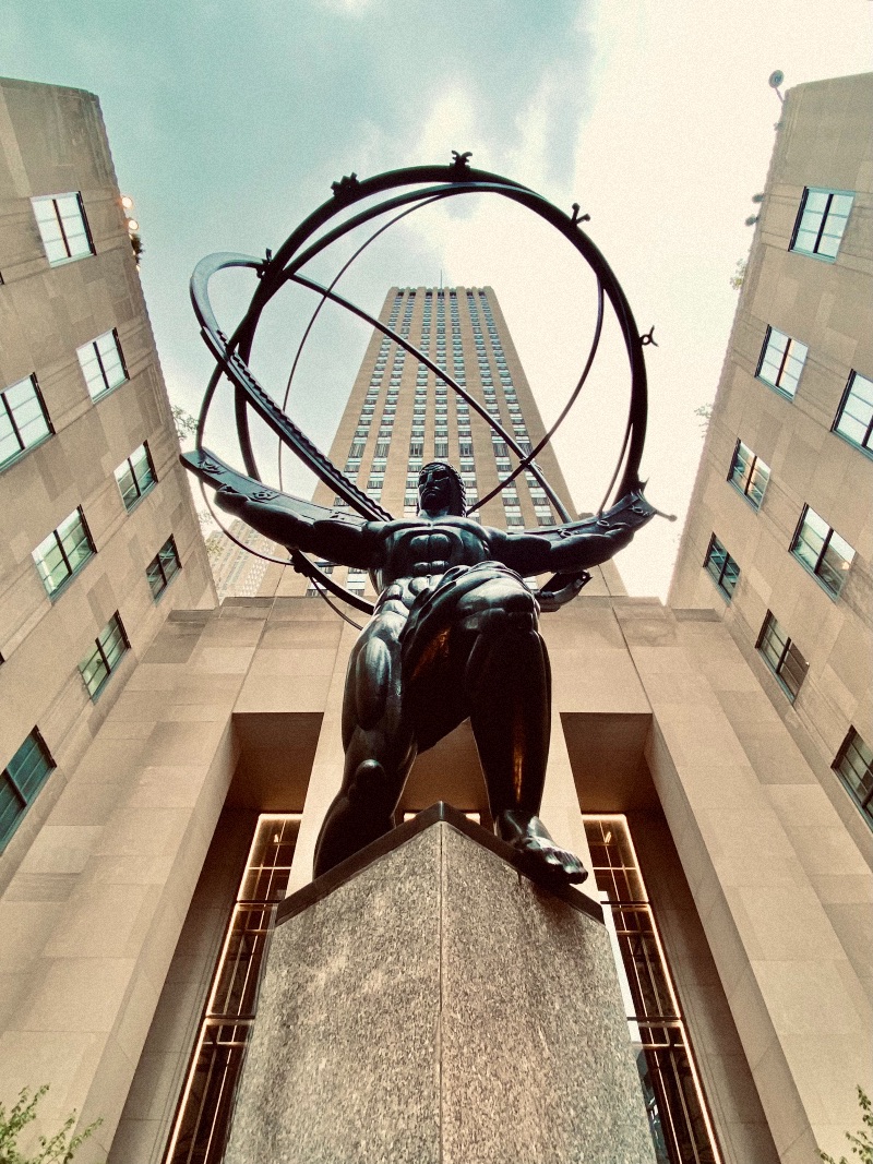 The Atkas statue in Rockefeller Center in New York.